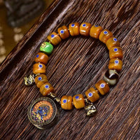 KarmaRipple's Vintage Tibetan Yak Bone Lazurite Woven Rope Balance Bracelet