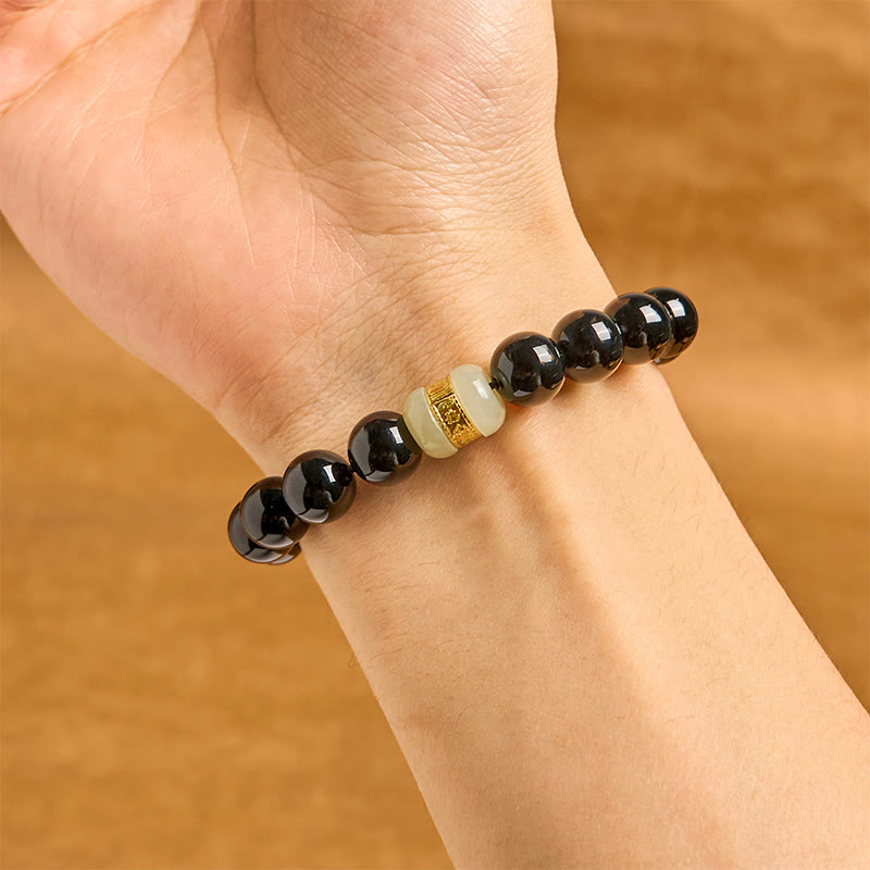 KarmaRipple's Authentic Black Onyx Jade Support Bracelet p5