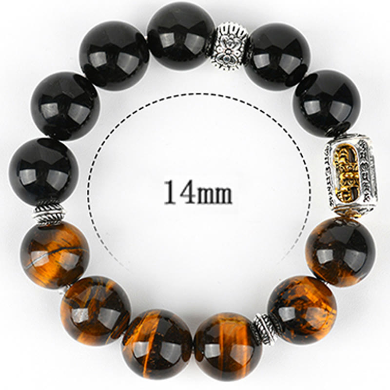 KarmaRipple's Authentic Silver Sheen Obsidian Tiger Eye Vajra Protection Bracelet p8