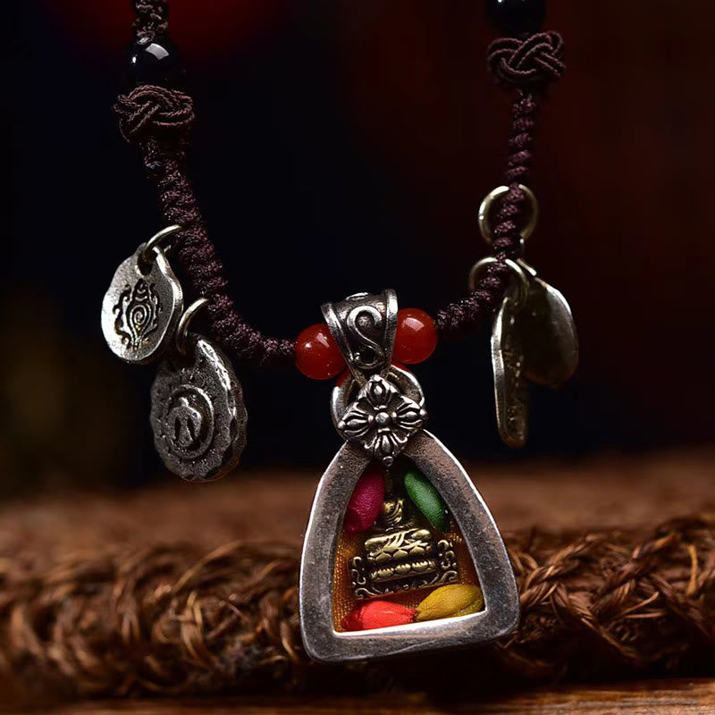 KarmaRipple's Tibetan Medicine Buddha Compassion Woven Rope Pendant Necklace p2