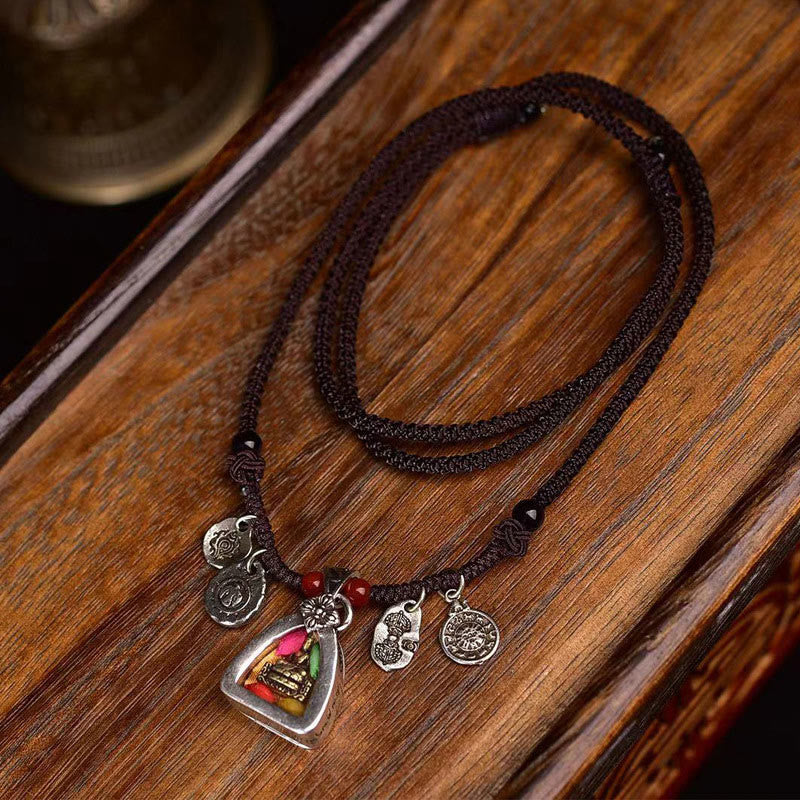 KarmaRipple's Tibetan Medicine Buddha Compassion Woven Rope Pendant Necklace p8