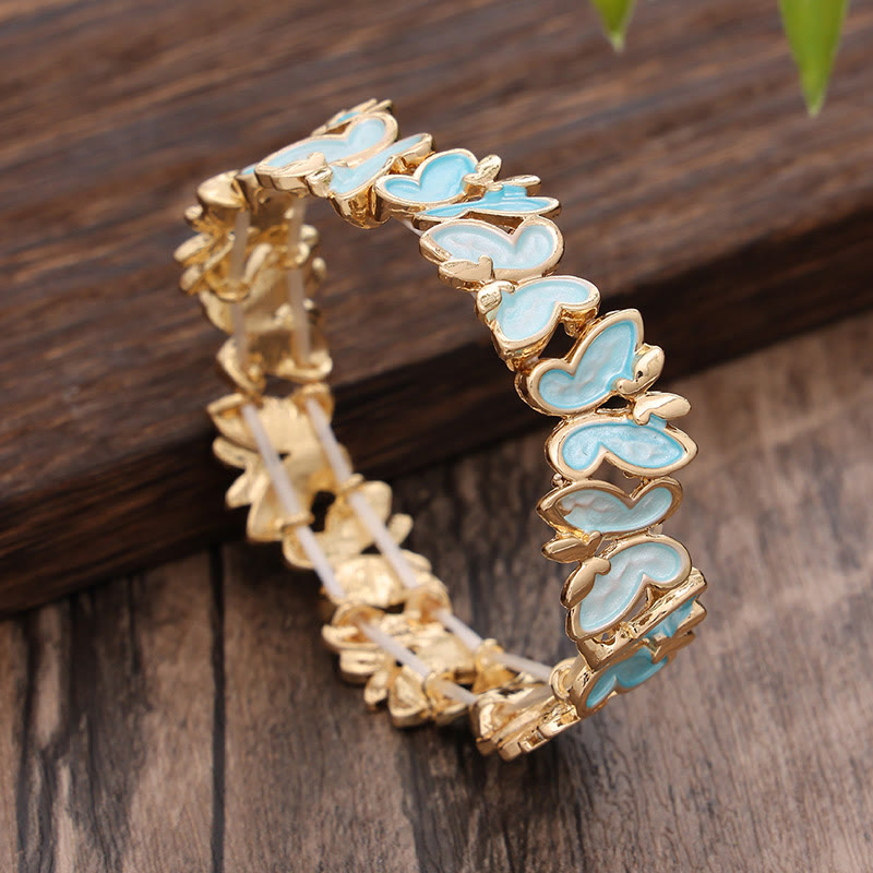KarmaRipple's Colorful Butterfly Freedom Alloy Elastic Bracelet Bangle p4