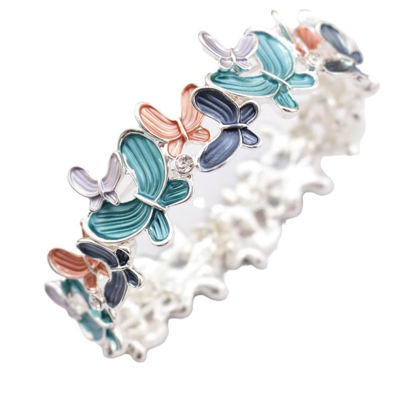 KarmaRipple's Colorful Butterfly Love Alloy Elastic Bracelet Bangle p5