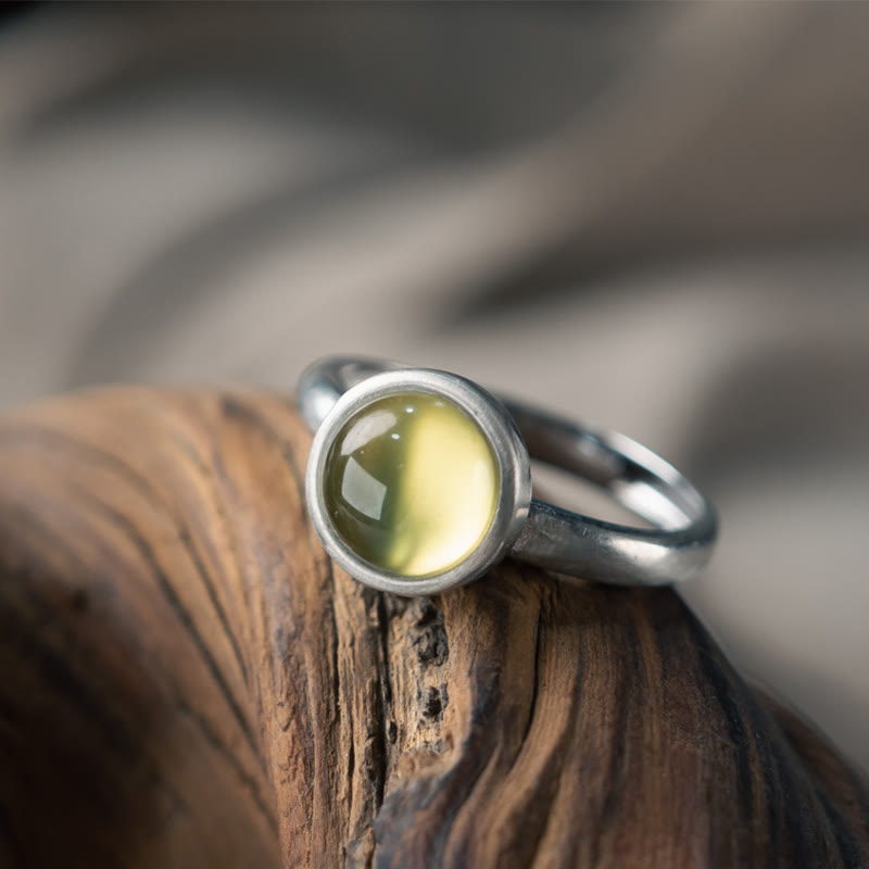 KarmaRipple's Authentic 925 Sterling Silver Prehnite Citrine Adjustable Happiness Ring p2