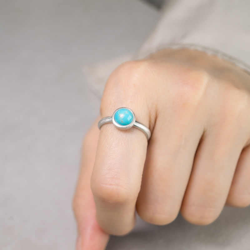 KarmaRipple's Authentic 925 Sterling Silver Lazurite Turquoise?Adjustable Balance Ring p12