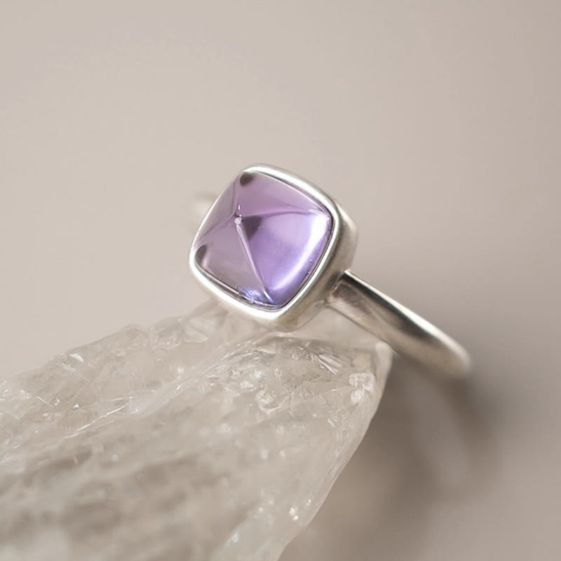 KarmaRipple's Authentic 925 Sterling Silver Amethyst?Adjustable Balance Ring p10