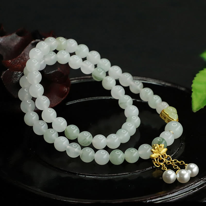 KarmaRipple's Authentic Tianshan Jade Lotus Gourd Double Circle Prosperity Bracelet p8