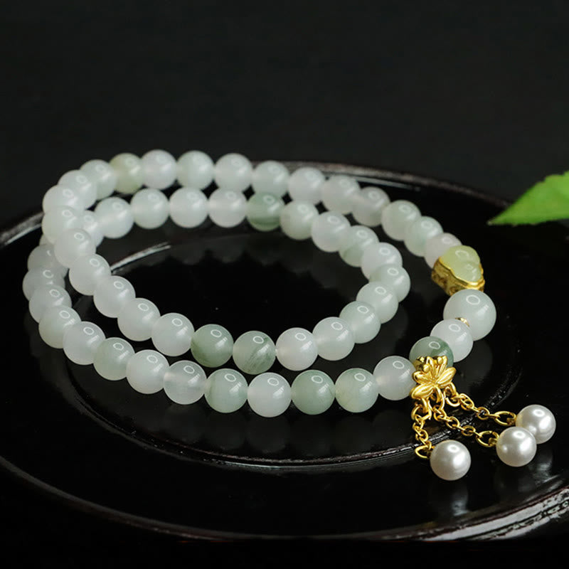 KarmaRipple's Authentic Tianshan Jade Lotus Gourd Double Circle Prosperity Bracelet p3
