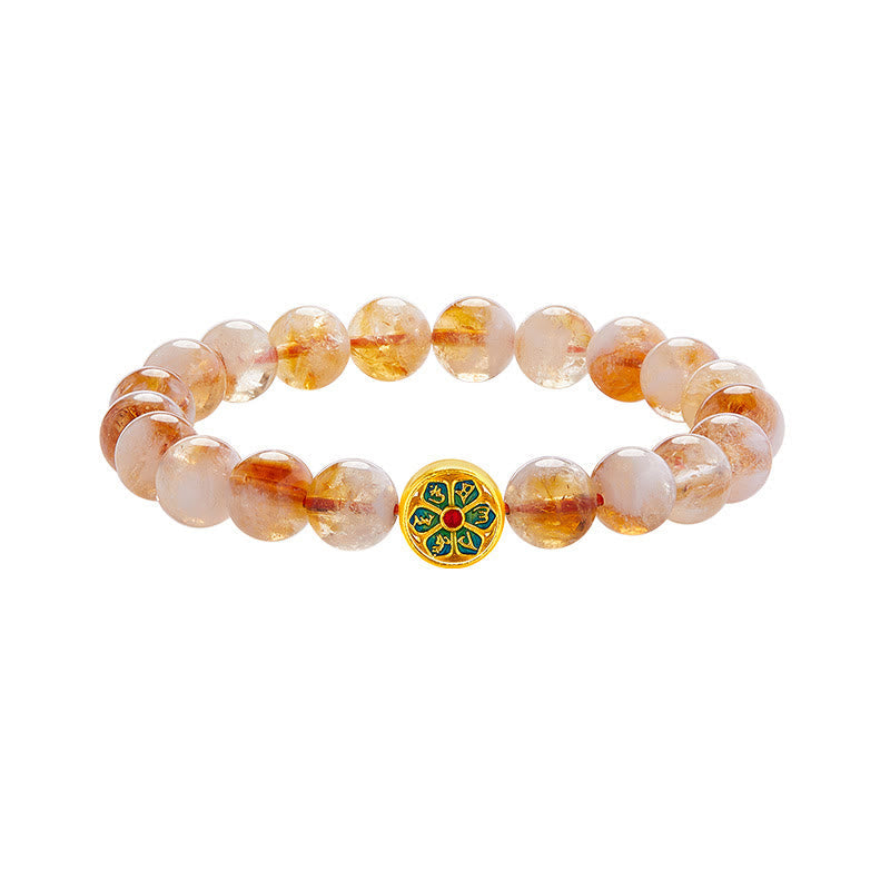 KarmaRipple's 999 Sterling Silver Citrine Om Mani Padme Hum Protection Bracelet p12