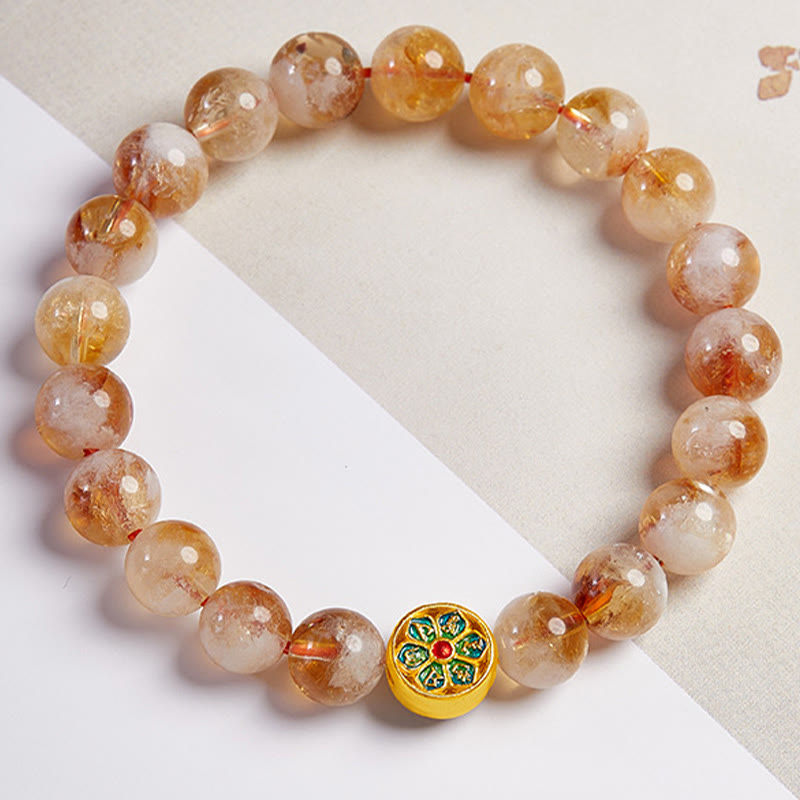 KarmaRipple's 999 Sterling Silver Citrine Om Mani Padme Hum Protection Bracelet p3