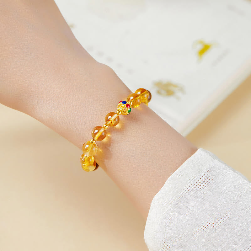 KarmaRipple's 925 Sterling Silver Fu Character Citrine Tiger Eye Protection Bracelet p11