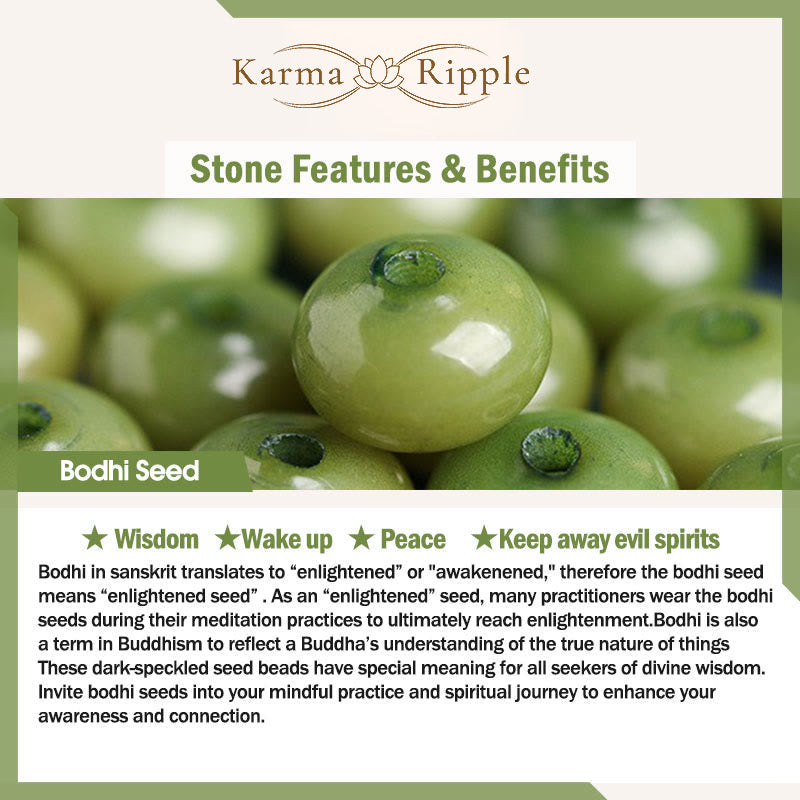 KarmaRipple's Cyan Bodhi Seed Lotus Jade Peace Buckle Wisdom Double Wrap Bracelet p18