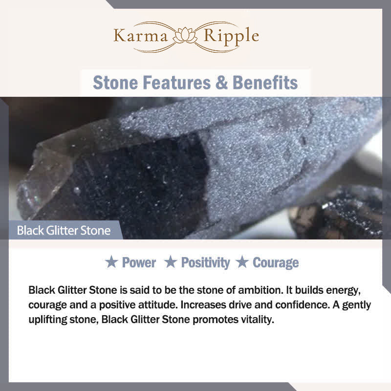 KarmaRipple's Black Onyx Black Glitter Stone Ivory Agate Ivory Turquoise Year Of The Snake Protection Bracelet p7