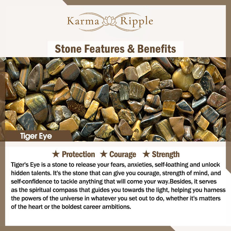 KarmaRipple's Five Elements Various Agate Gemstone Rutilated Quartz Tiger Eye Yellow Agate Citrine Fortune Bracelet p18