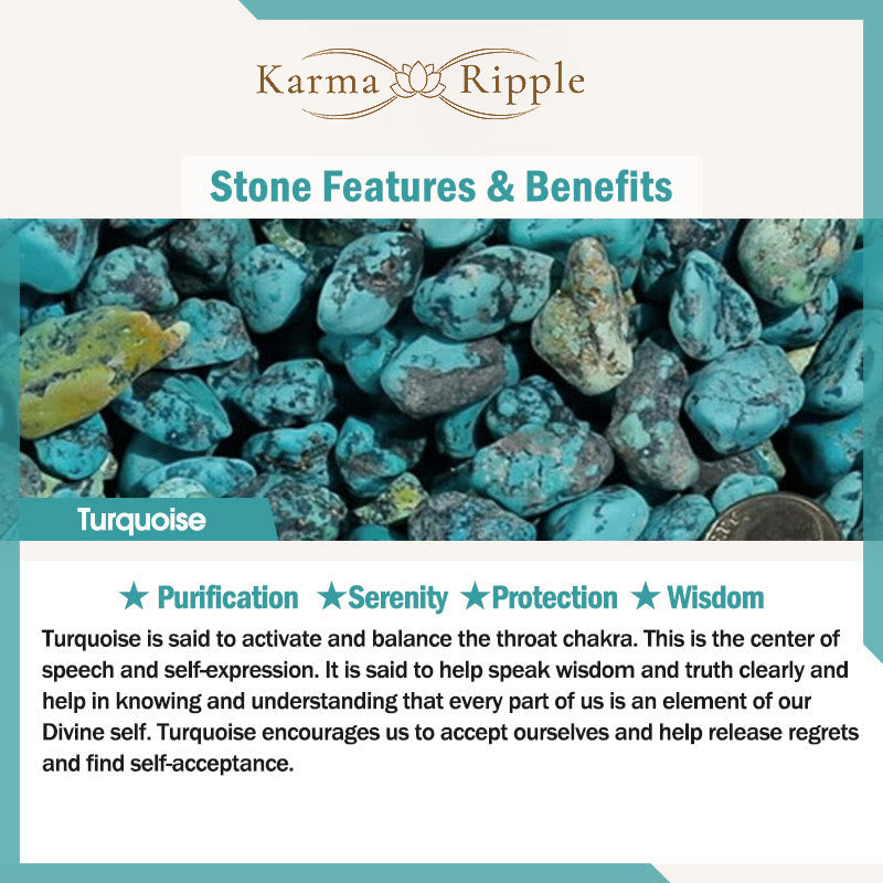 KarmaRipple's 108 Mala Authentic Stone Tiger Eye Turquoise Beadwork Tassel Protection Bracelet p7