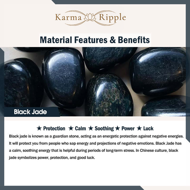 KarmaRipple's Authentic Black Jade Chinese Zodiac Dragon Tooth Pattern Protection Pendant Necklace p11