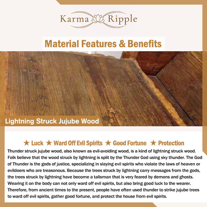 KarmaRipple's Lightning Struck Jujube Wood Yin Yang Bagua Mountain Ghosts Spend Money Protection Pendant Necklace p13