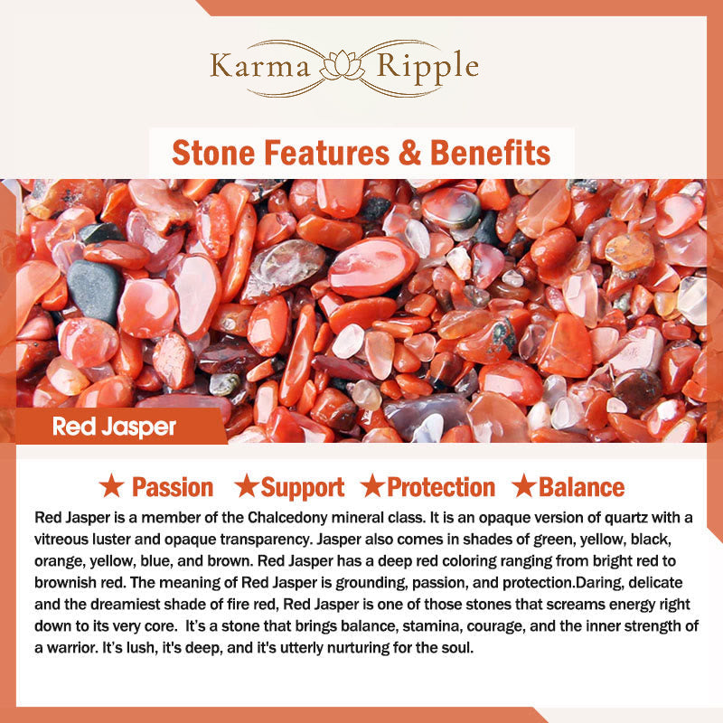 KarmaRipple's 108 Mala Beadwork Authentic Colored Stone Topaz Red Jasper Green Jasper Lotus Protection Bracelet p9