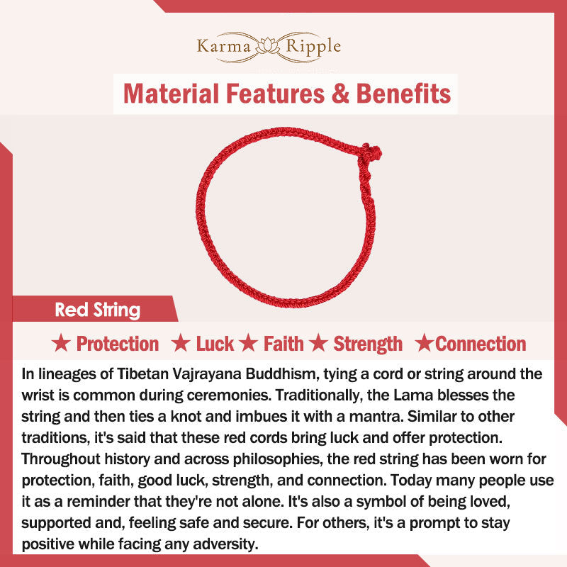 KarmaRipple's Cinnabar Flower Fu Character Blessing Woven String Bracelet p11