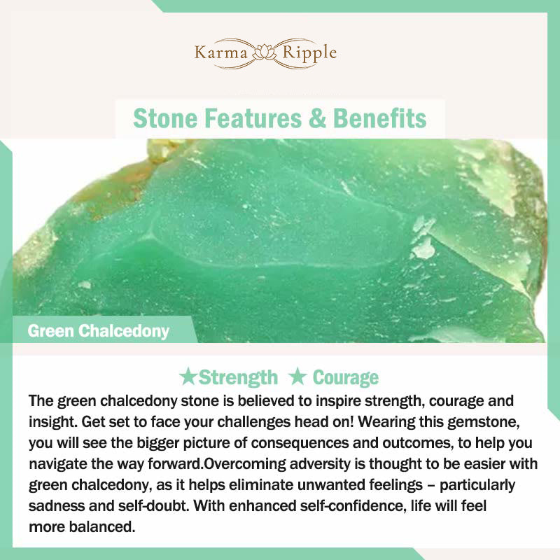 KarmaRipple's Green Chalcedony Love Heart Design Strength Pendant Necklace p3