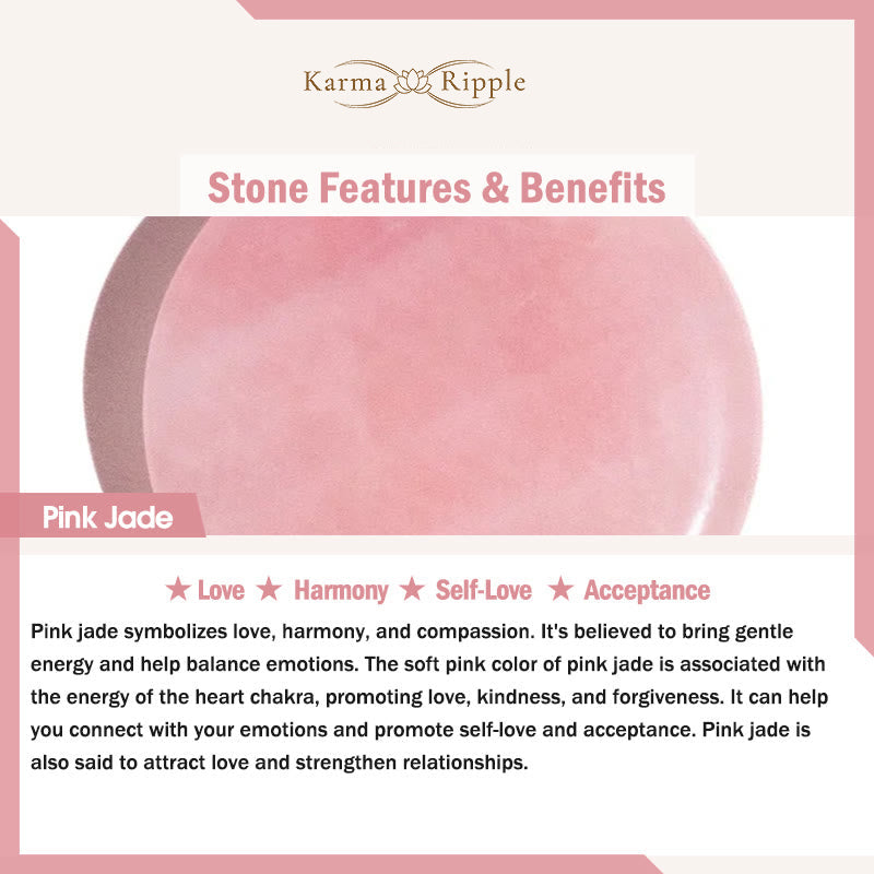 KarmaRipple's Pink Jade Pearl Lotus Talisman Balance Bracelet p6