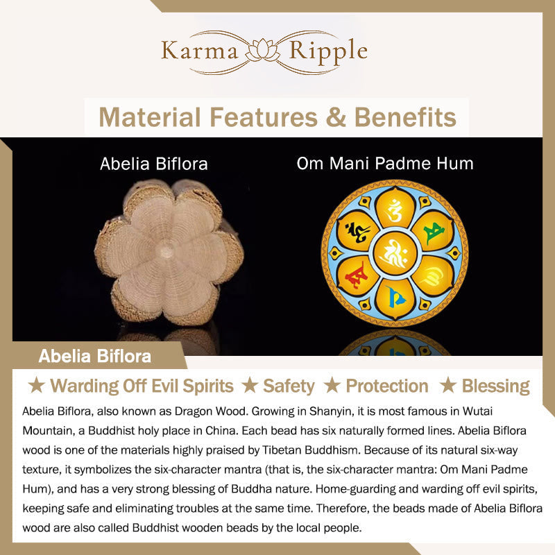 KarmaRipple's 108 Mala Beadwork Abelia Biflora Wood Warding Off Evil Spirits Wrist Mala p16