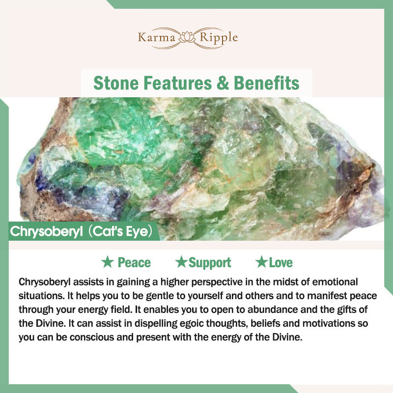 KarmaRipple's 925 Sterling Silver Cat Eye Moonstone Love Support Bracelet p12