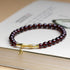 Garnet&14K Copper Plated Gold Bamboo(Wrist Circumference 14-16cm)