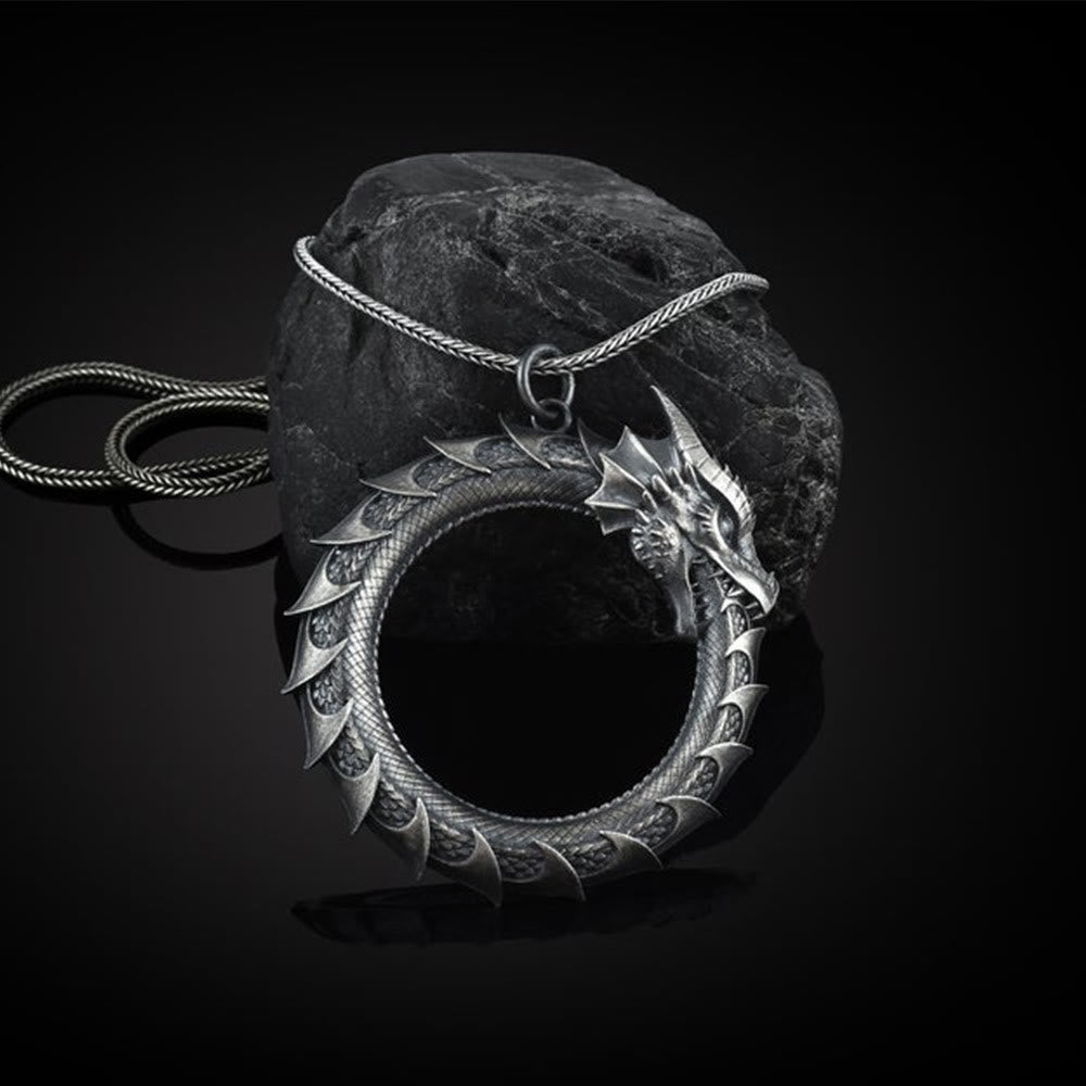 KarmaRipple's Pure Tin Dragon Snake Protection Pendant Necklace p8