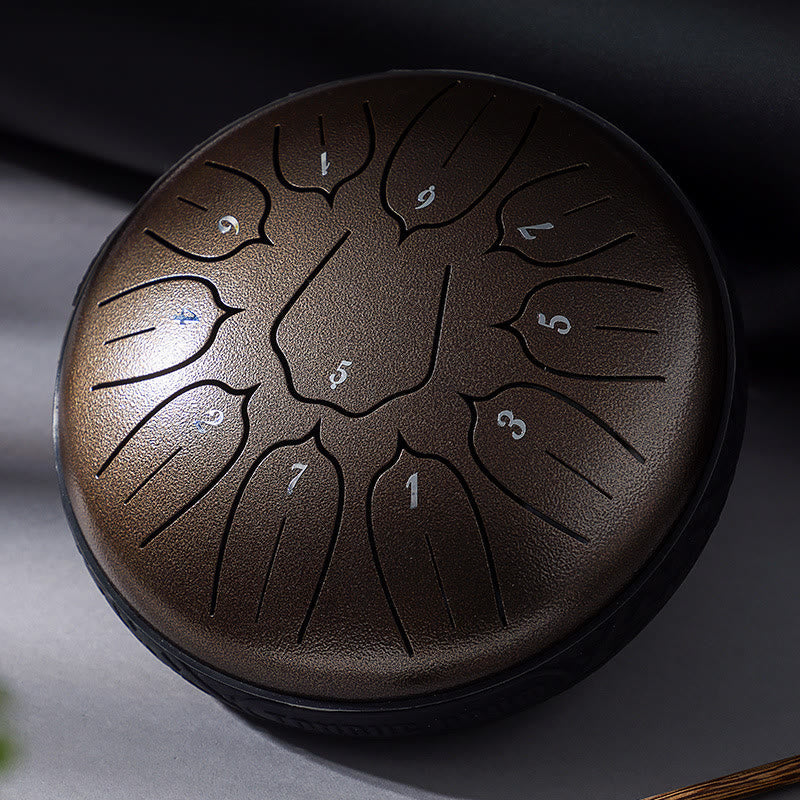 KarmaRipple's Steel Tongue Drum Sound Balancing Meditation Yoga Lotus Drum Kit 11 Note 6 Inch p30