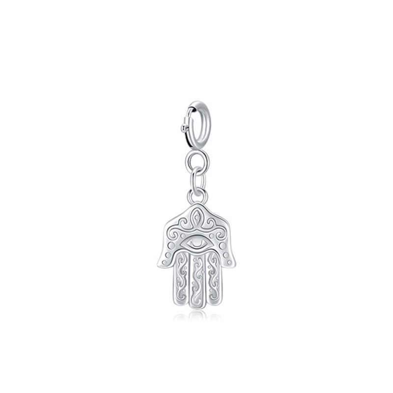KarmaRipple's 925 Sterling Silver Evil Eye Hamsa Symbol Prosperity Fortune Chain Pendant Necklace p2