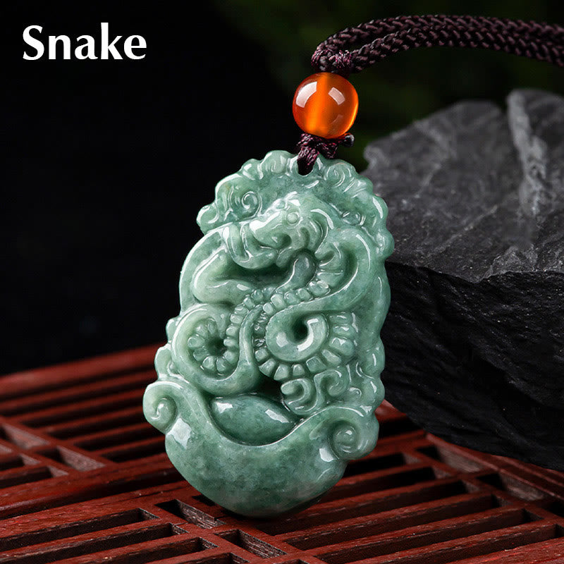 KarmaRipple's Authentic Jade 12 Chinese Zodiac Prosperity Pendant Necklace p35