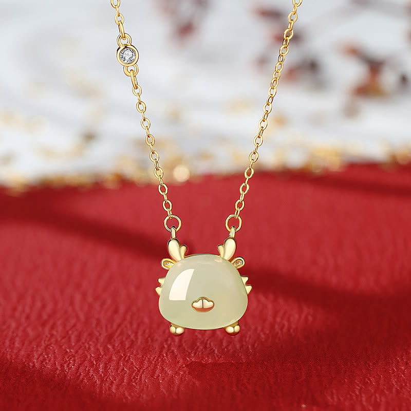 KarmaRipple's 925 Sterling Silver Year of the Dragon Authentic Hetian Jade Red Agate Cute Dragon Protection Success Bracelet Pendant Necklace Earrings p22