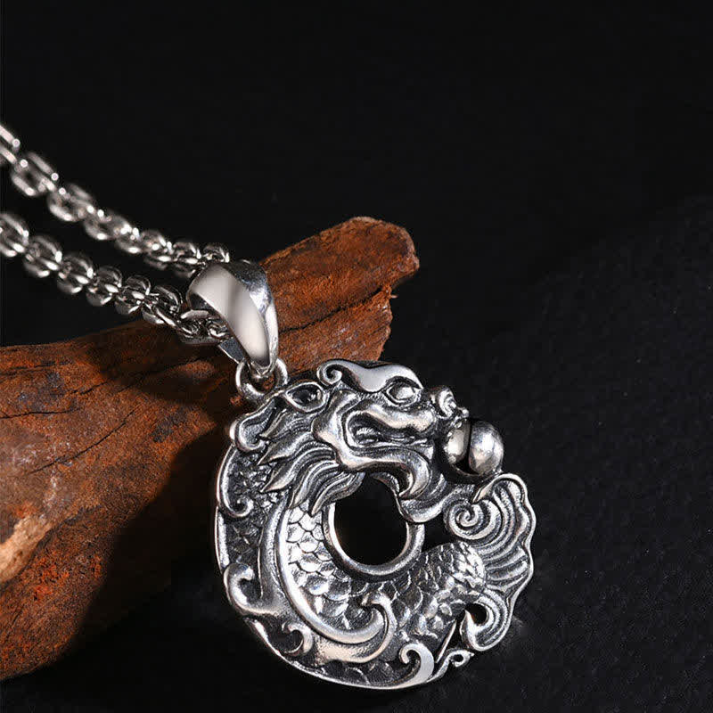 KarmaRipple's Koi Fish Dragon Peace Buckle Wealth Pendant Necklace p2