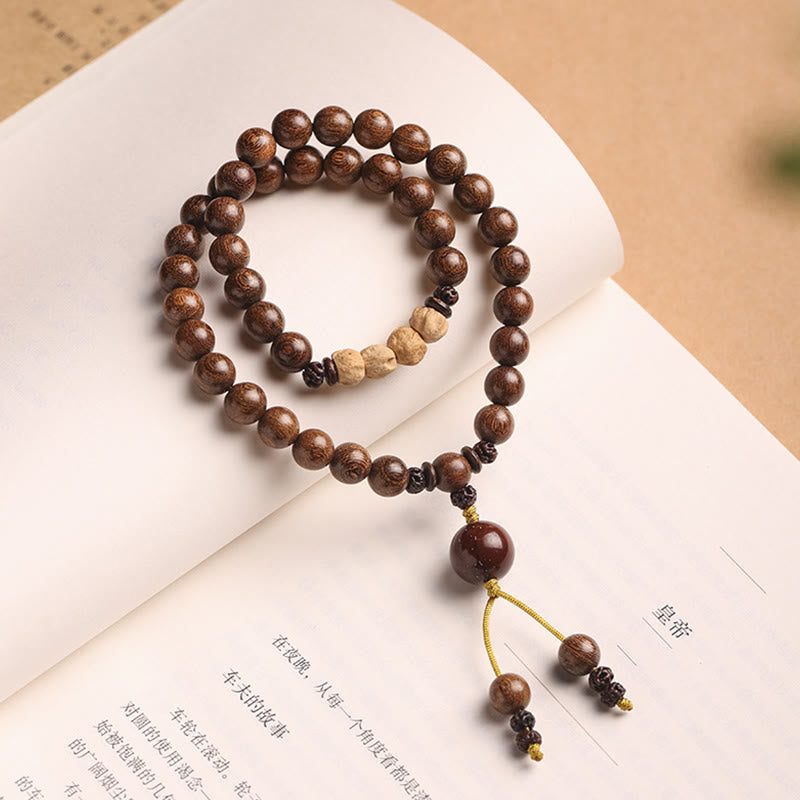 KarmaRipple's Sandalwood Small Leaf Red Sandalwood Bodhi Seed Purification Double Wrap Bracelet p12