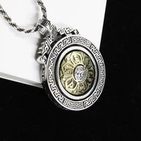KarmaRipple's Tibetan Om Mani Padme Hum Double Dorje Vajra Rotatable Purity Peace Pendant Necklace