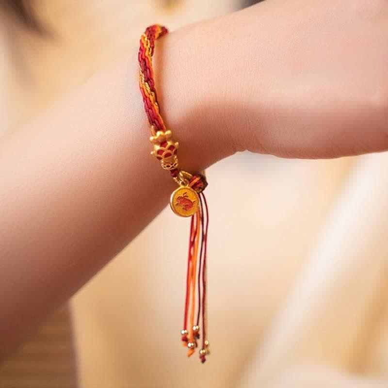 KarmaRipple's Chinese Zodiac Handmade Koi Fish String Protection Reincarnation Weave Braid Bracelet p16