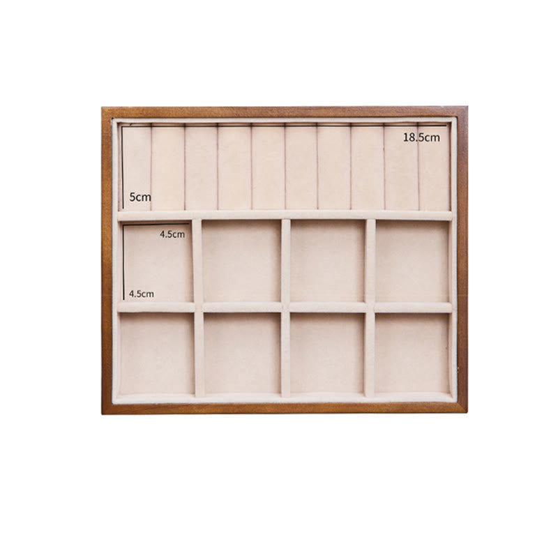 KarmaRipple's Vintage Wooden Jewelry Box Two-Layer Solid Wood Jewelry Storage Box p22