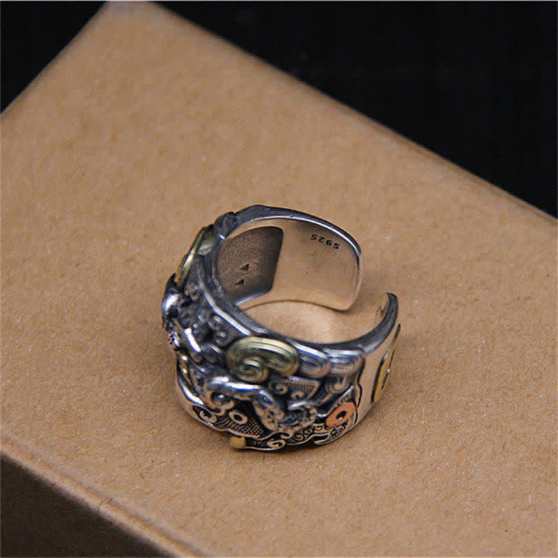 KarmaRipple's 925 Sterling Silver Fengshui Kui Cattle Protection Adjustable Ring p9
