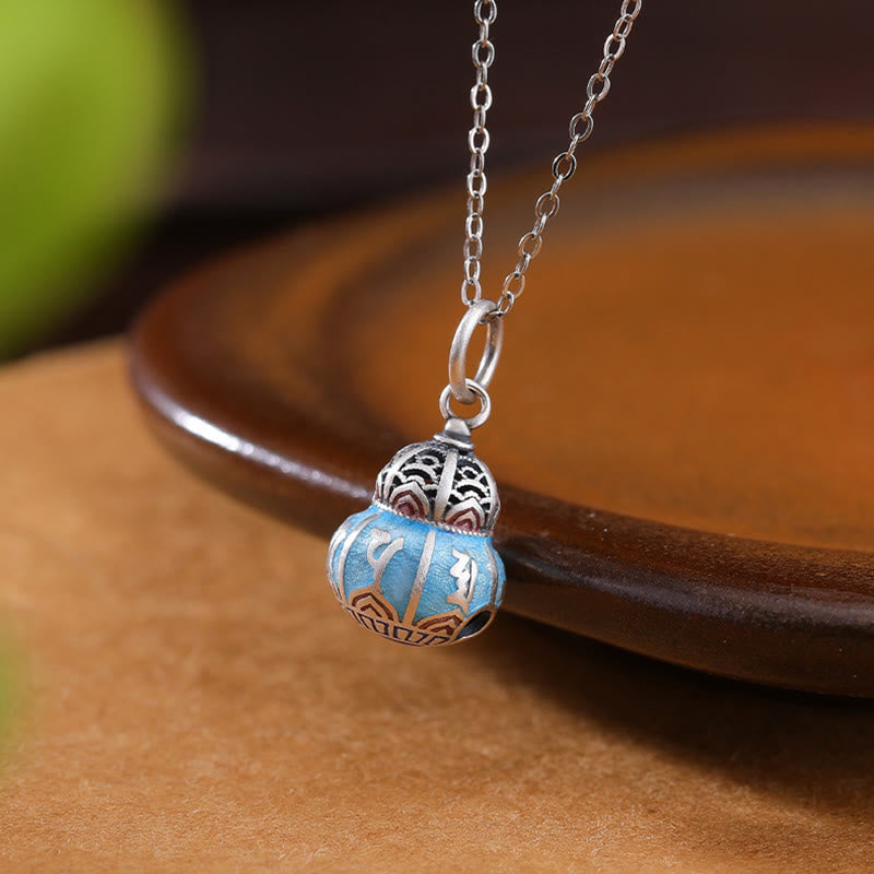 KarmaRipple's 999 Sterling Silver Om Mani Padme Hum Engraved Gourd Design Wisdom Pendant Necklace p3