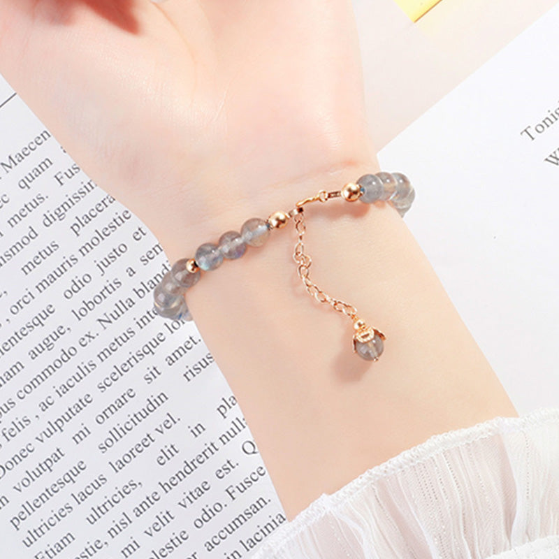 KarmaRipple's Moonstone Strawberry Quartz PiXiu Balancing Bracelet p4