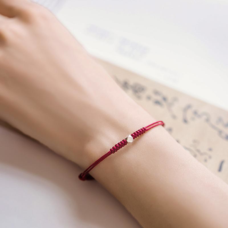 KarmaRipple's 925 Sterling Silver Fortune Bead Protection Red String Woven Bracelet p14
