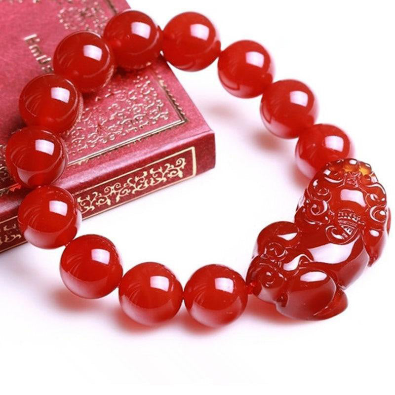 KarmaRipple's Red Agate Fortunate Pixiu Wealth Fortune Bracelet p9
