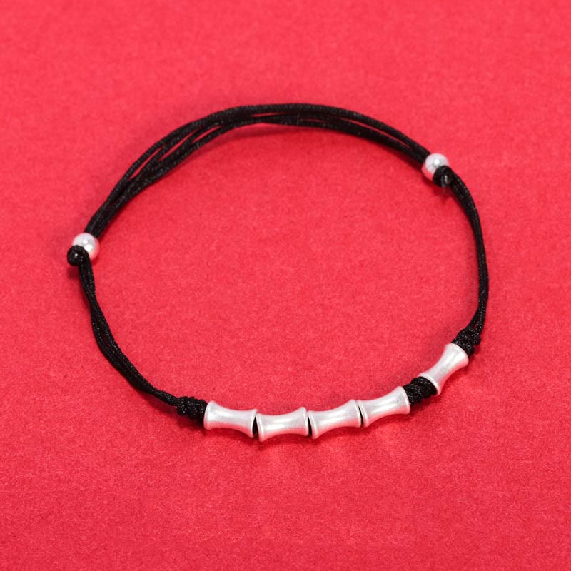 KarmaRipple's 925 Sterling Silver Bamboo Design Protection Fortune Woven Bracelet p4