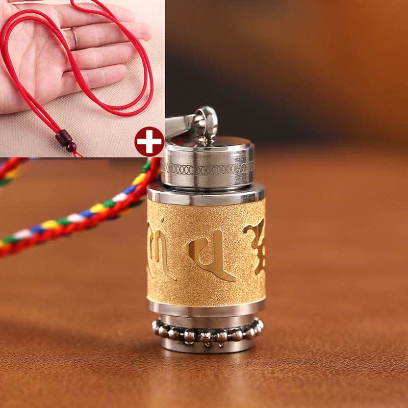 KarmaRipple's Tibet Om Mani Padme Hum Shurangama Mantra Titanium Steel Wisdom Amulet Pendant Necklace p44