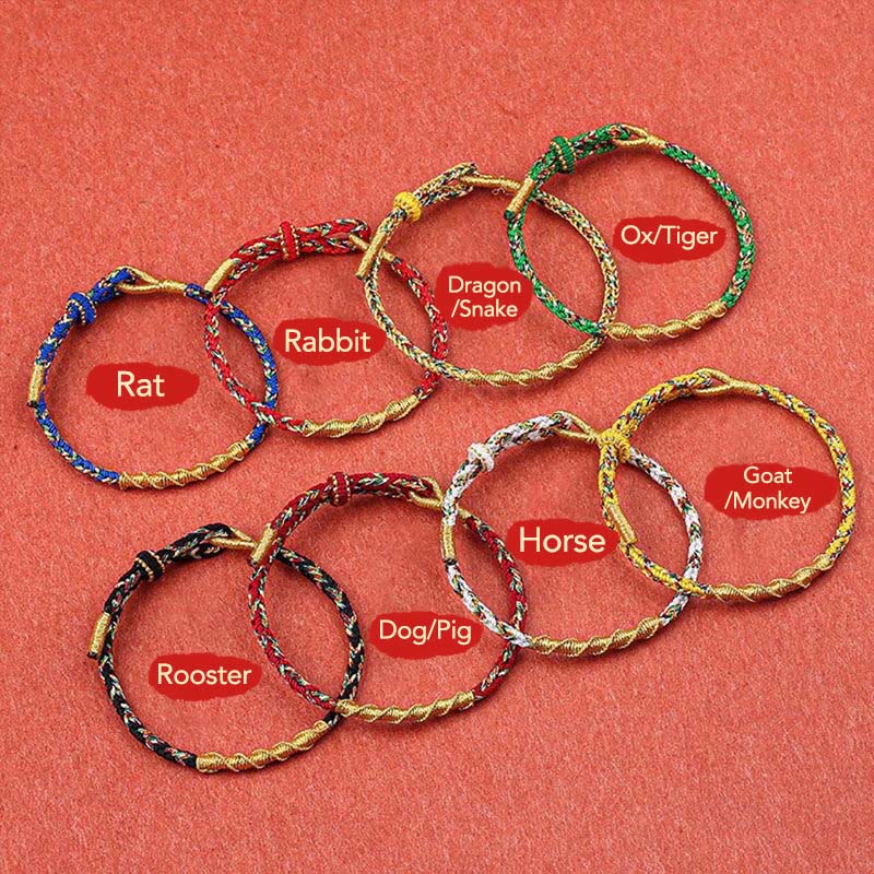 KarmaRipple's Handmade Chinese Zodiac Natal Buddha Protection Strength Woven String Bracelet p16
