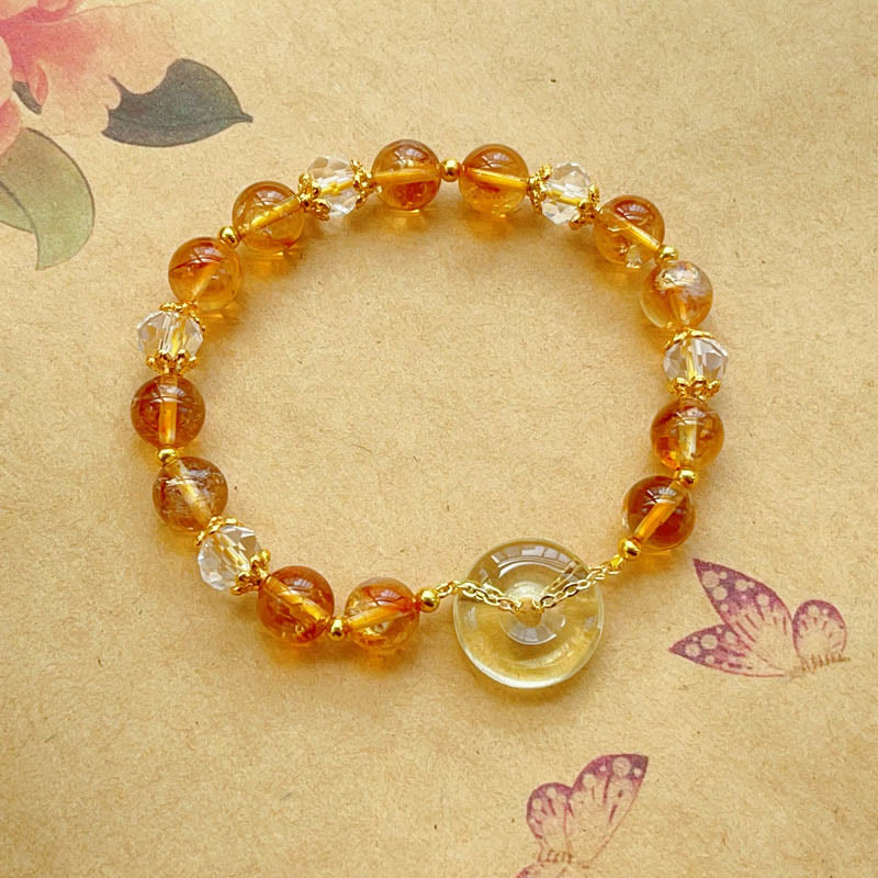 KarmaRipple's Peace Buckle Citrine Gemstone Prosperity Bracelet p1