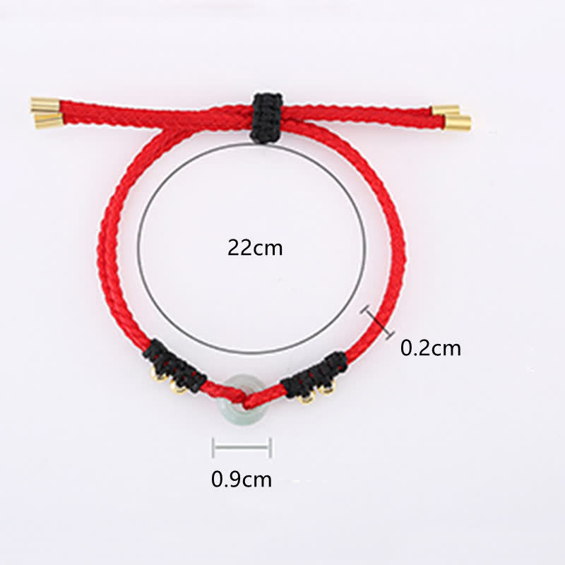 KarmaRipple's Round Peace Buckle Jade Abundance Wealth String Bracelet p21