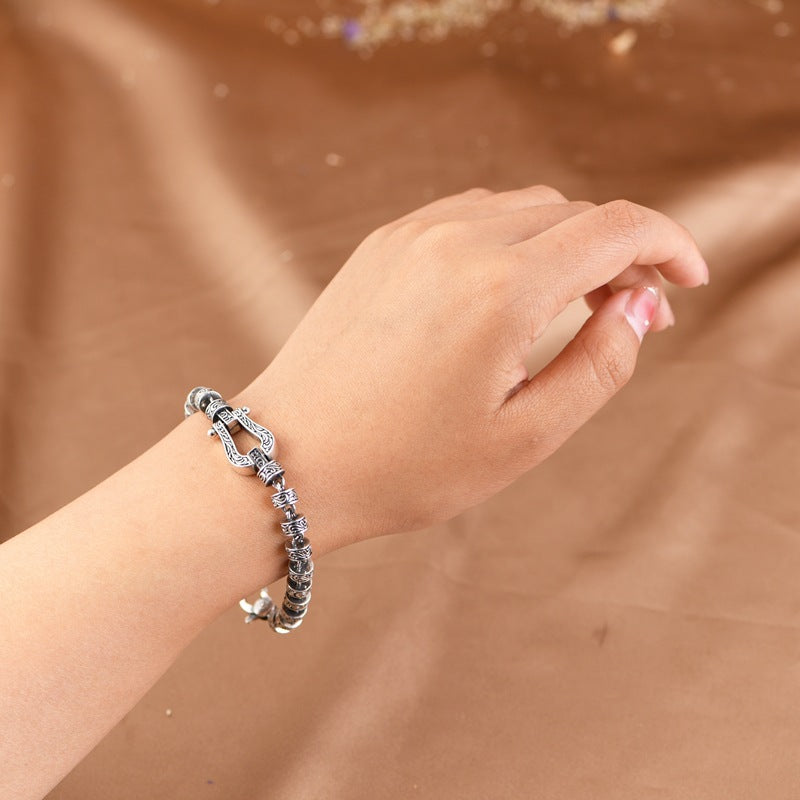 KarmaRipple's Tang Dynasty Flower Design Bronze Fortune Buckle Bracelet p8