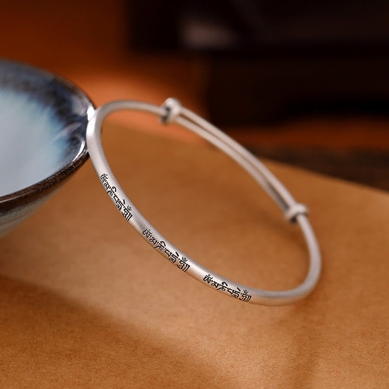 KarmaRipple's Tibetan 999 Sterling Silver Om Mani Padme Hum Love Bracelet Bangle p3